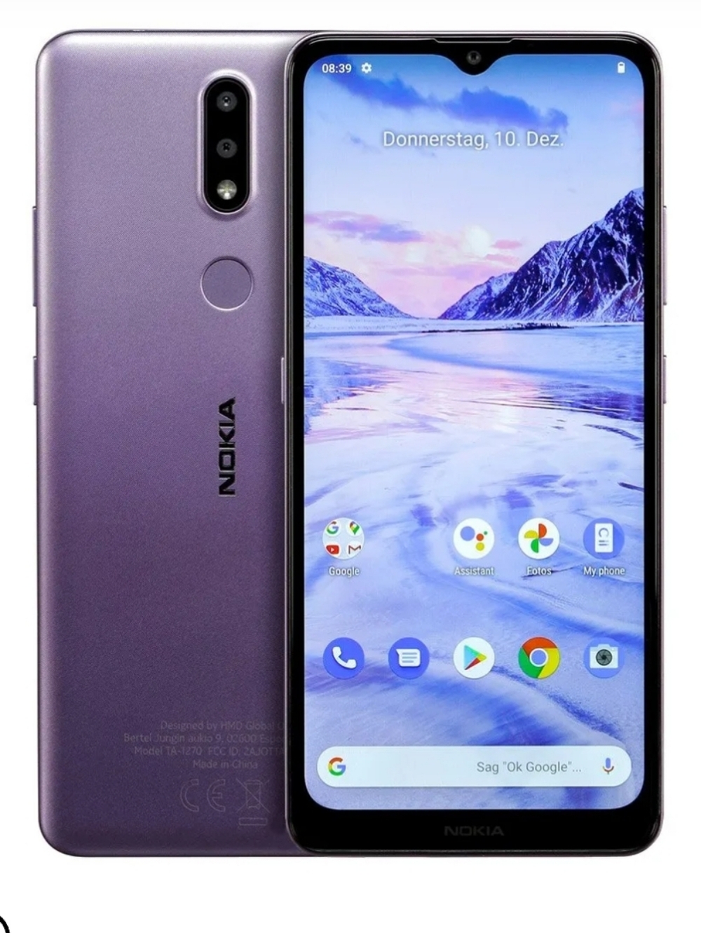 Nokia 2.4 2GB/32GB 6.5" Smartphone In Dusk Purple With Phone Case